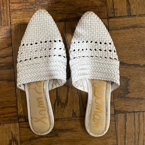 White Sam Edelman backless slides